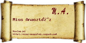 Miss Anasztáz névjegykártya